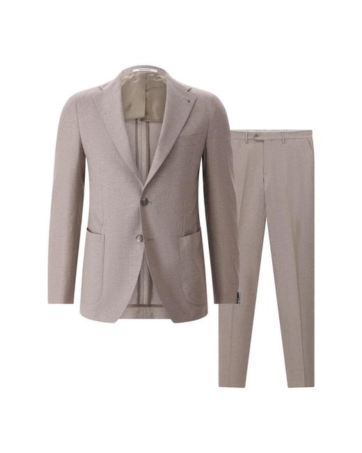 Tagliatore Brown Single Breasted Suits for men