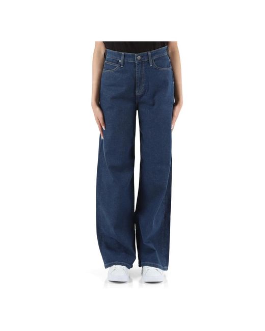 Jeans a gamba larga di Calvin Klein in Blue