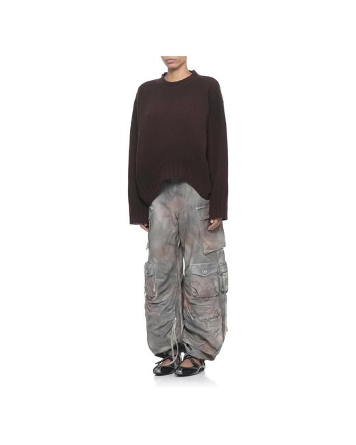 The Attico Brown Round-Neck Knitwear