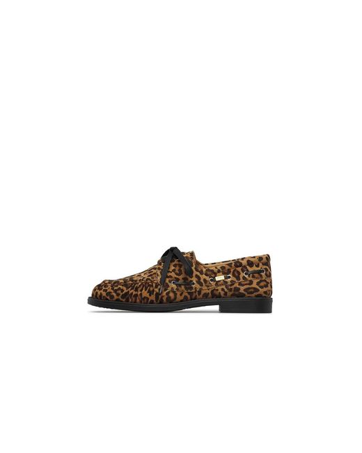 Loriblu Brown Bootsschuhe Mit Leopardenmuster