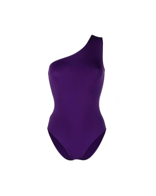 Eres Purple Dunkellila einteiliger badeanzug mit einem träger