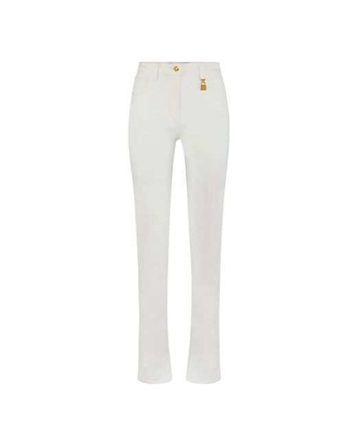 Elisabetta Franchi White Straight Fit Jeans