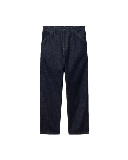 Carhartt Blue Straight Fit Jeans for men