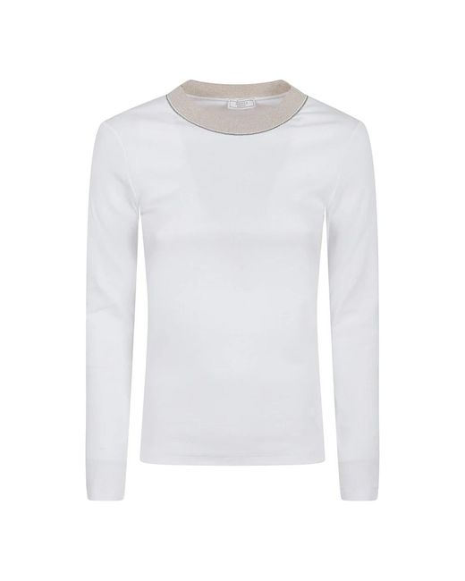 Peserico White Long Sleeve T-Shirts
