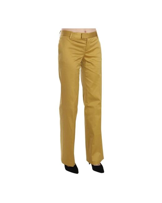 Just Cavalli Yellow Straight Trousers