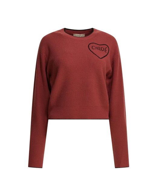 Chloé Red Round-Neck Knitwear