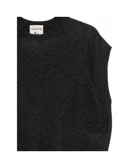 Semicouture Black Round-Neck Knitwear