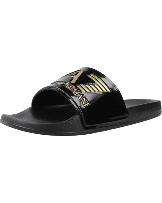 EA7 Logo Slides in het Black voor heren