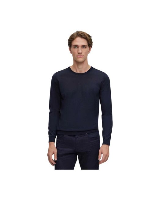 HUGO Blue Round-Neck Knitwear for men