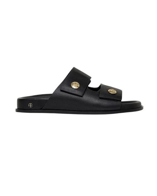 Anine Bing Black Sliders