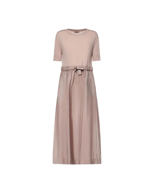 Herno Pink Drawstring Midi Dress