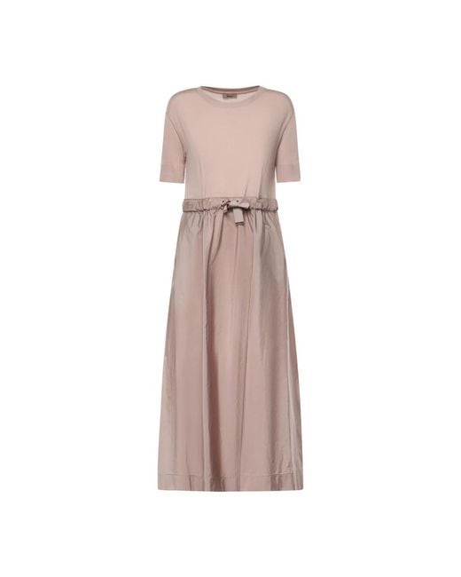 Herno Drawstring Midi Dress in het Natural