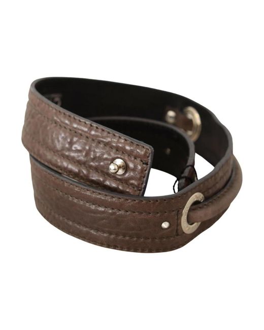 CoSTUME NATIONAL Stijlvolle Leren Riem Met Zilveren Sluiting in het Black