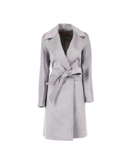 Max Mara Gray Belted Coats