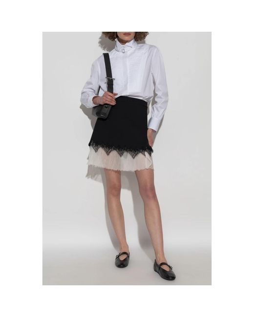 McQueen Overhemden ,Wit ,Katoen Overhemd Met Opstaande Kraag in het White