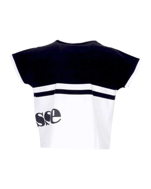 Ellesse Tops ,Zwart ,Katoen Zwarte Crop Tee Shirt Casual in het Blue