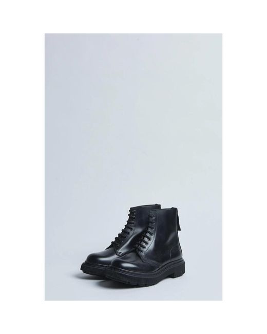 Adieu Black Lace-Up Boots