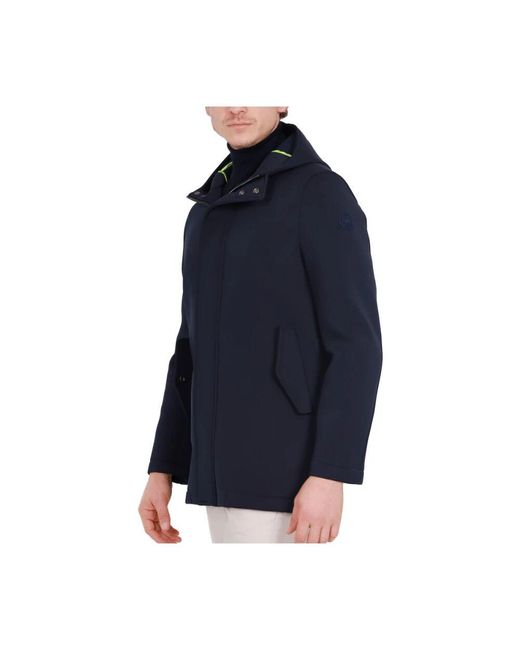 Bob Blauer wollmischung scuba parka kapuze in Blue für Herren