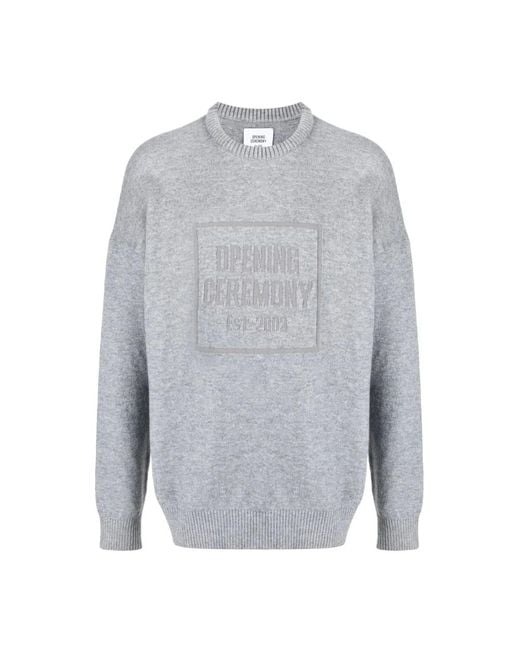 Opening Ceremony Gray Round-Neck Knitwear for men