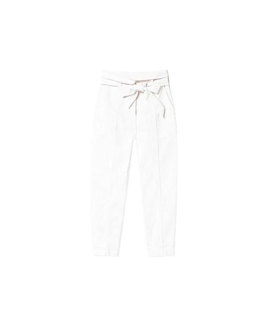 Slim-Fit Trousers Twinset en coloris White