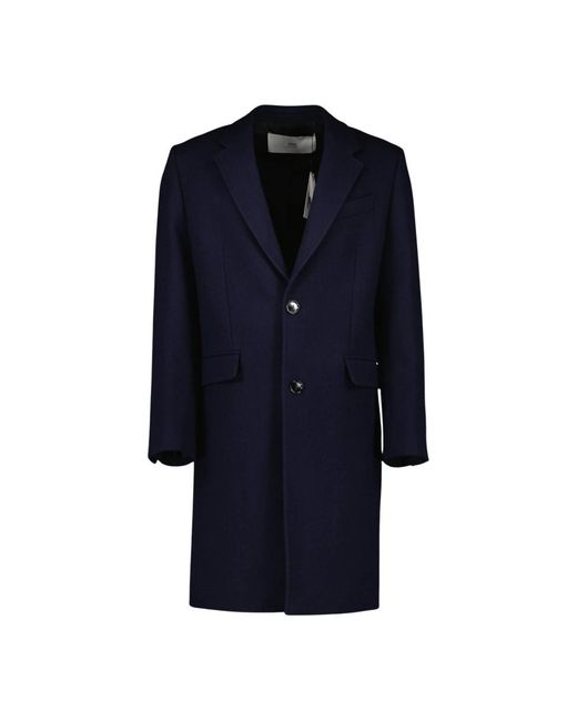 AMI Blue Single-Breasted Coats for men