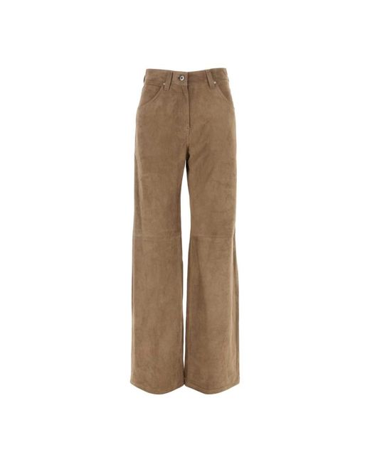 Brunello Cucinelli Natural Leather Trousers