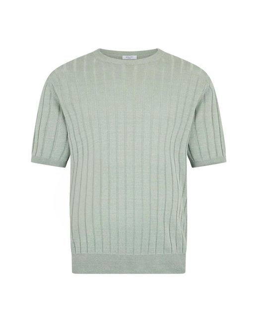 Boglioli Flat Rib Linen T-Shirt in Green für Herren
