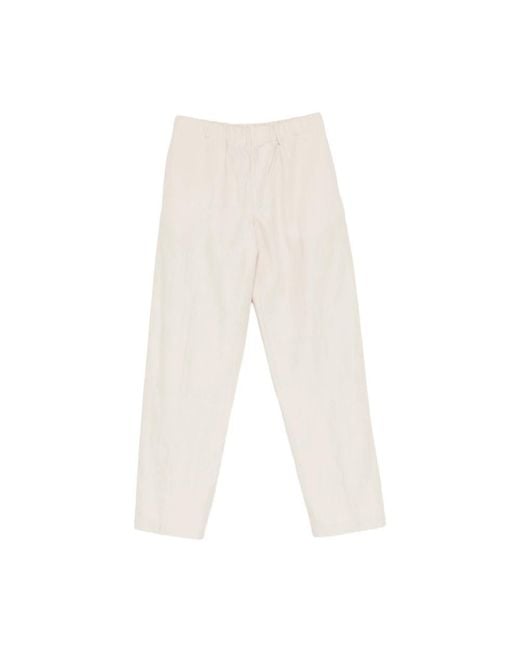 Lardini White Straight Trousers for men