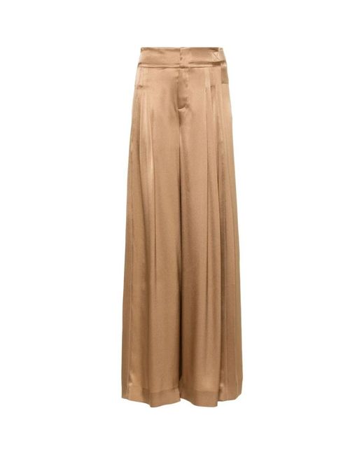 Alberta Ferretti Brown Wide Trousers