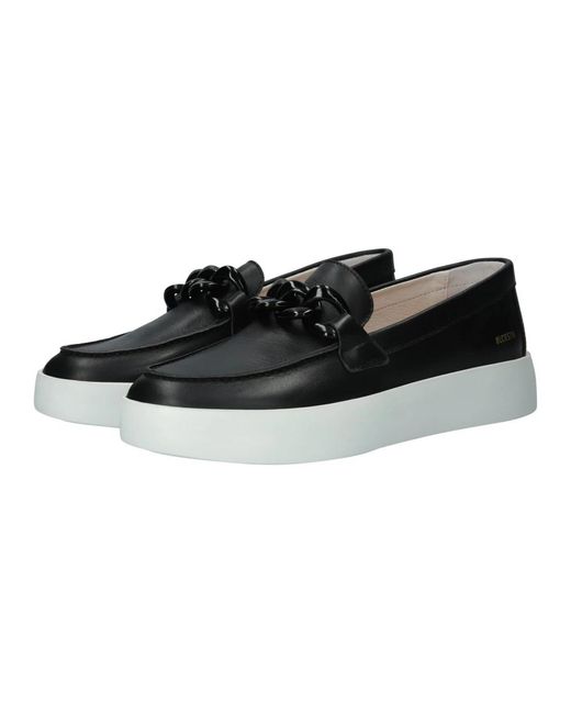 Blackstone Black Klassische schwarze slip-ons schuhe stone