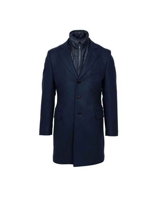 Fay Jassen ,Blauw ,Wol Double Coat in het Blue voor heren