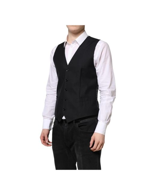 Dolce & Gabbana Black Waistcoats for men