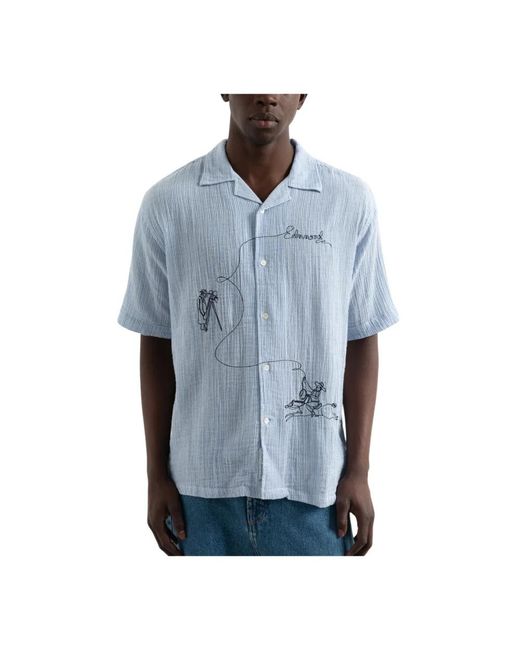 Edmmond Studios Blue Short Sleeve Shirts for men
