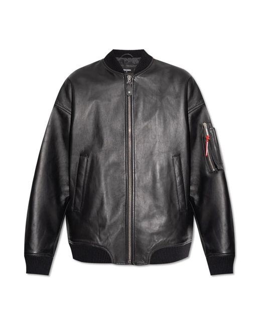 DSquared² Jassen ,Zwart ,Leer Leren Jas in het Gray