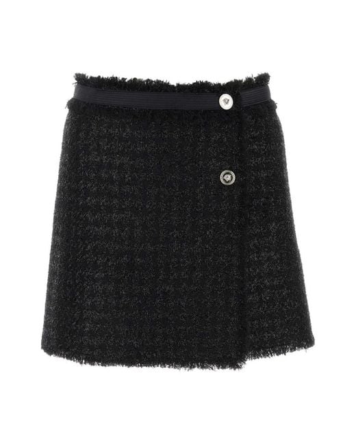 Versace Mini-Rok Met Franje in het Black
