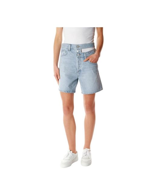 Agolde Blue Denim Shorts