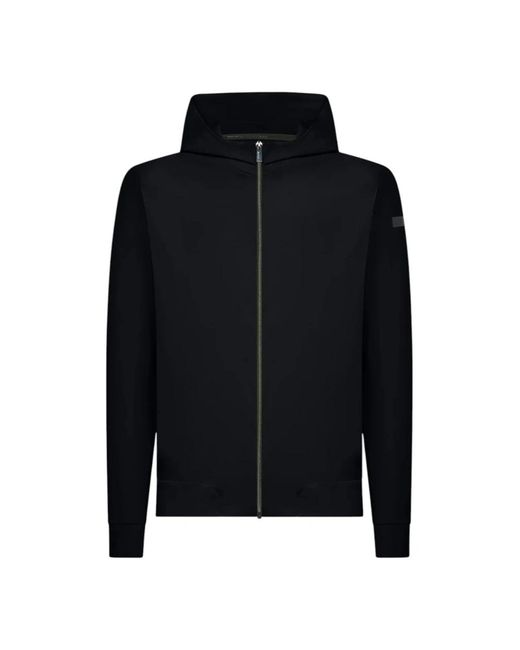 Rrd Hoodies & Sweatvesten ,Blauw ,Polyester Hooded Zip Fleece Sweater in het Black voor heren