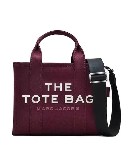 Marc Jacobs Purple Stilvolle Baumwoll-Schultertasche