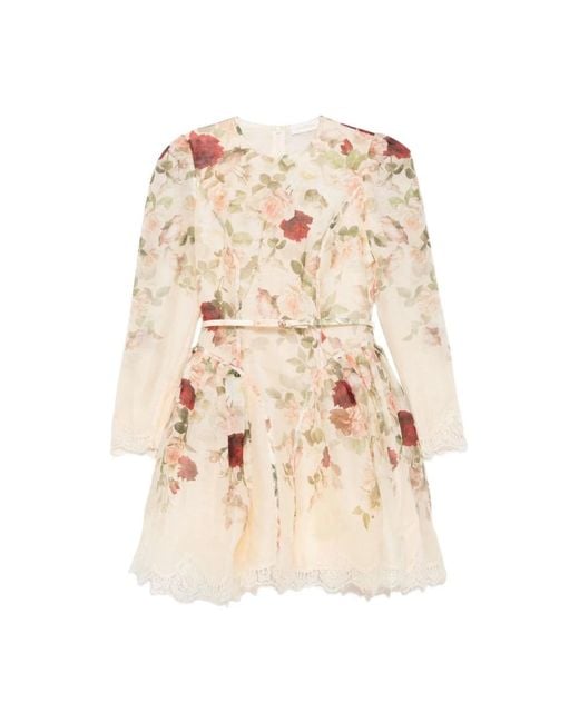 Zimmermann Natural Short Dresses