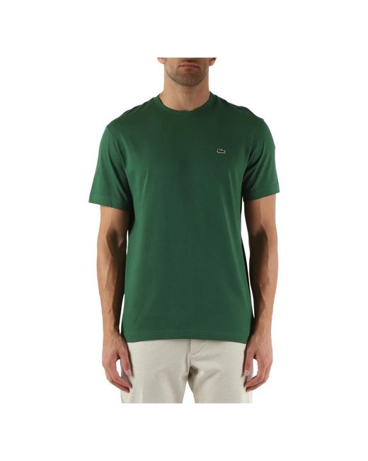 Lacoste Baumwoll regular fit t-shirt mit logo patch in Green für Herren