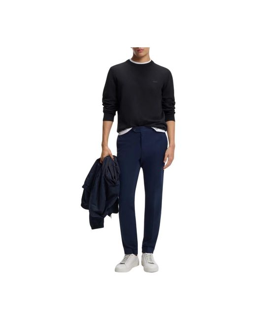 Boss Blue Round-Neck Knitwear for men