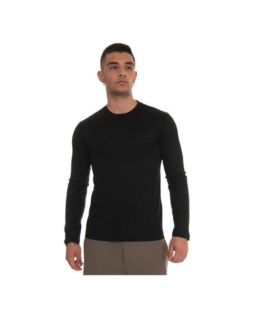 Emporio Armani Black Long Sleeve Tops for men