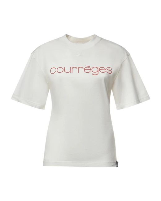 Courreges T-Shirt Met Taille En Print in het White