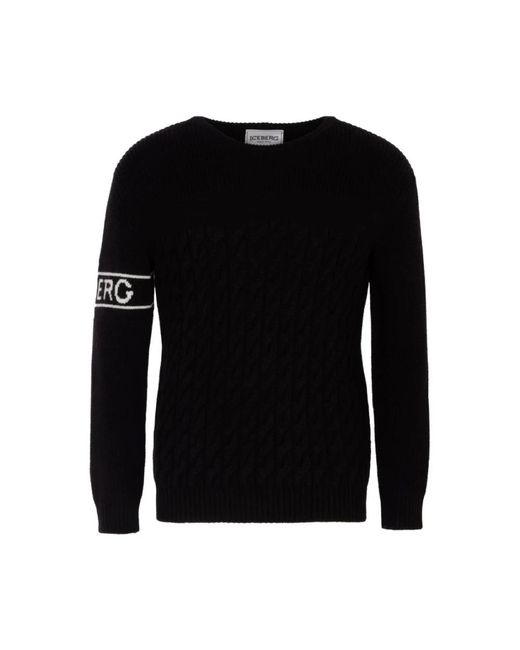 Round-Neck Knitwear di Iceberg in Black da Uomo