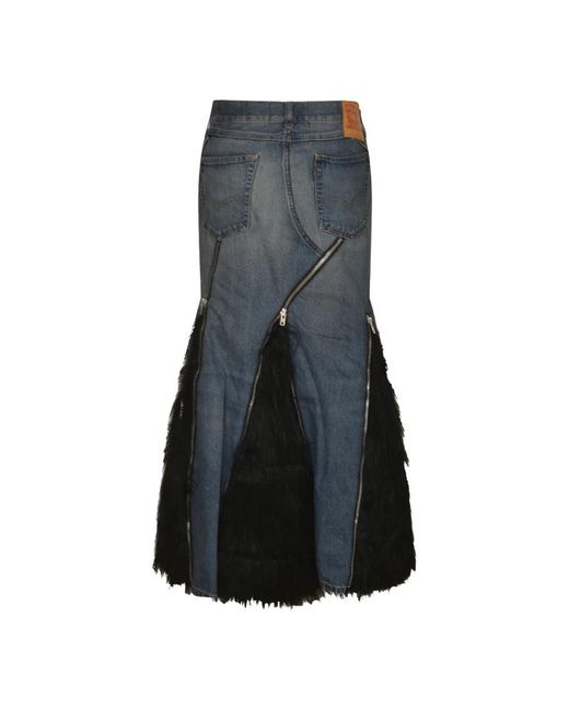 Denim Skirts Junya Watanabe de color Black