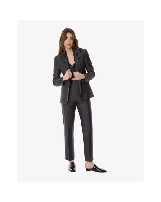 Alberta Ferretti Black Slim-Fit Trousers
