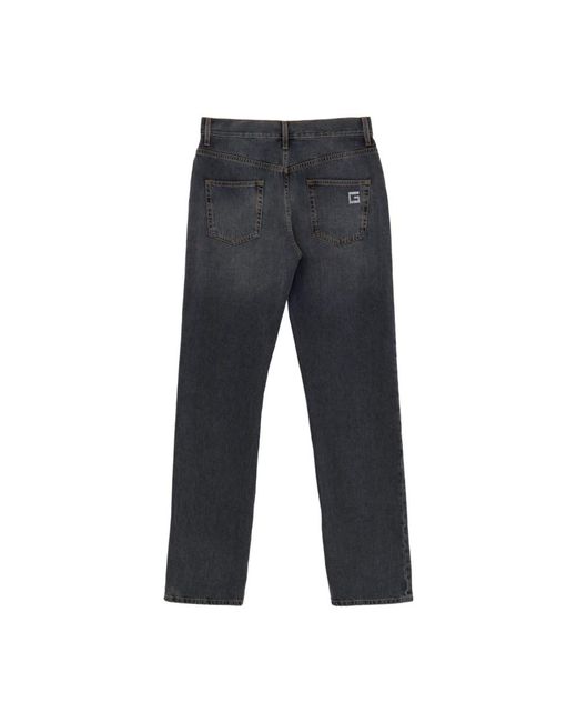 Gucci Donkere Denim Regular Fit Broek in het Gray