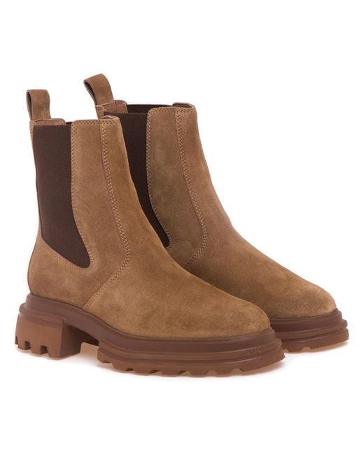 Hogan Brown Chelsea Boots
