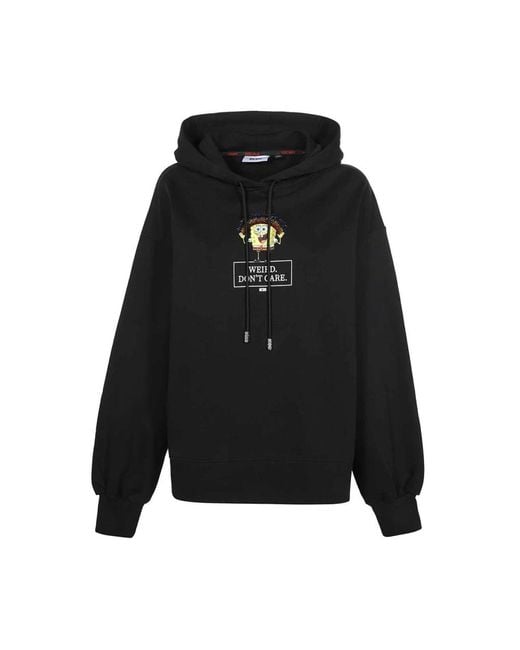 Gcds Hoodies & Sweatvesten ,Zwart ,Katoen Gedrukte Katoenen Hoodie in het Black