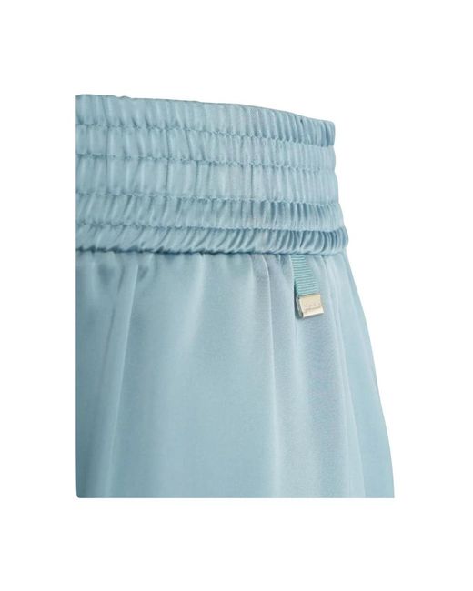 Herno Rokken ,Blauw ,Katoen Zijden Crêpe Lange Rok Met Zijsplit in het Blue